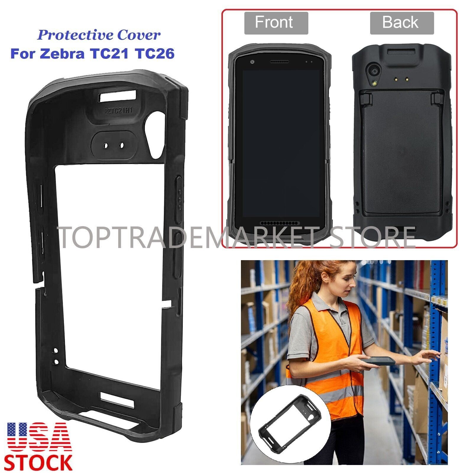 US Scanner Protective Cover Case Rugged Bumper Boot For Zebra TC21 TC26 Computer