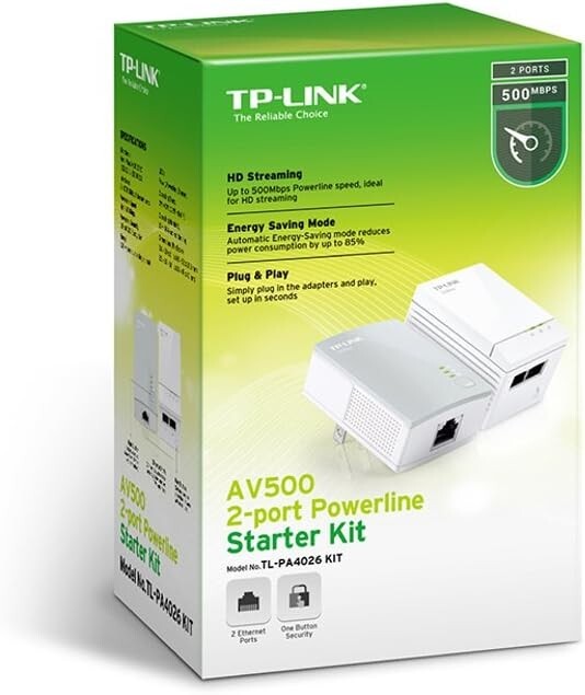 TP-Link TL-PA4026 KIT AV500 2-Port Powerline Starter Kit - New in Sealed Box