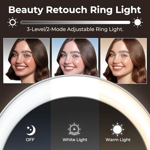 BLACK/WHITE - PIXELFORGE 2K WEBCAM FOR PC WITH MICROPHONE & LIGHT & PRIVACY