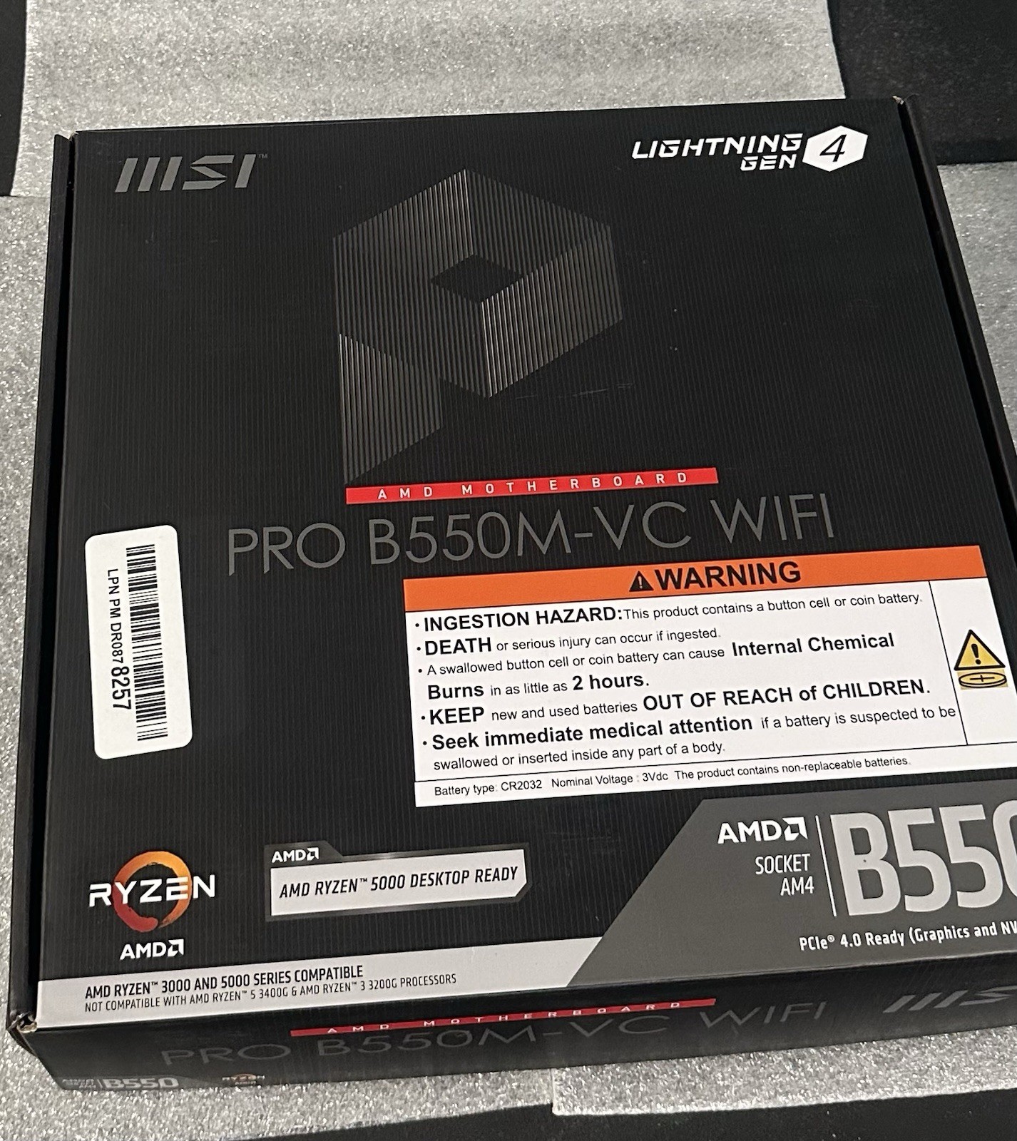 MSI PRO B550M-VC WIFI B550 AM4 MicroATX DDR4 4-Slot HDMI M.2 Shield