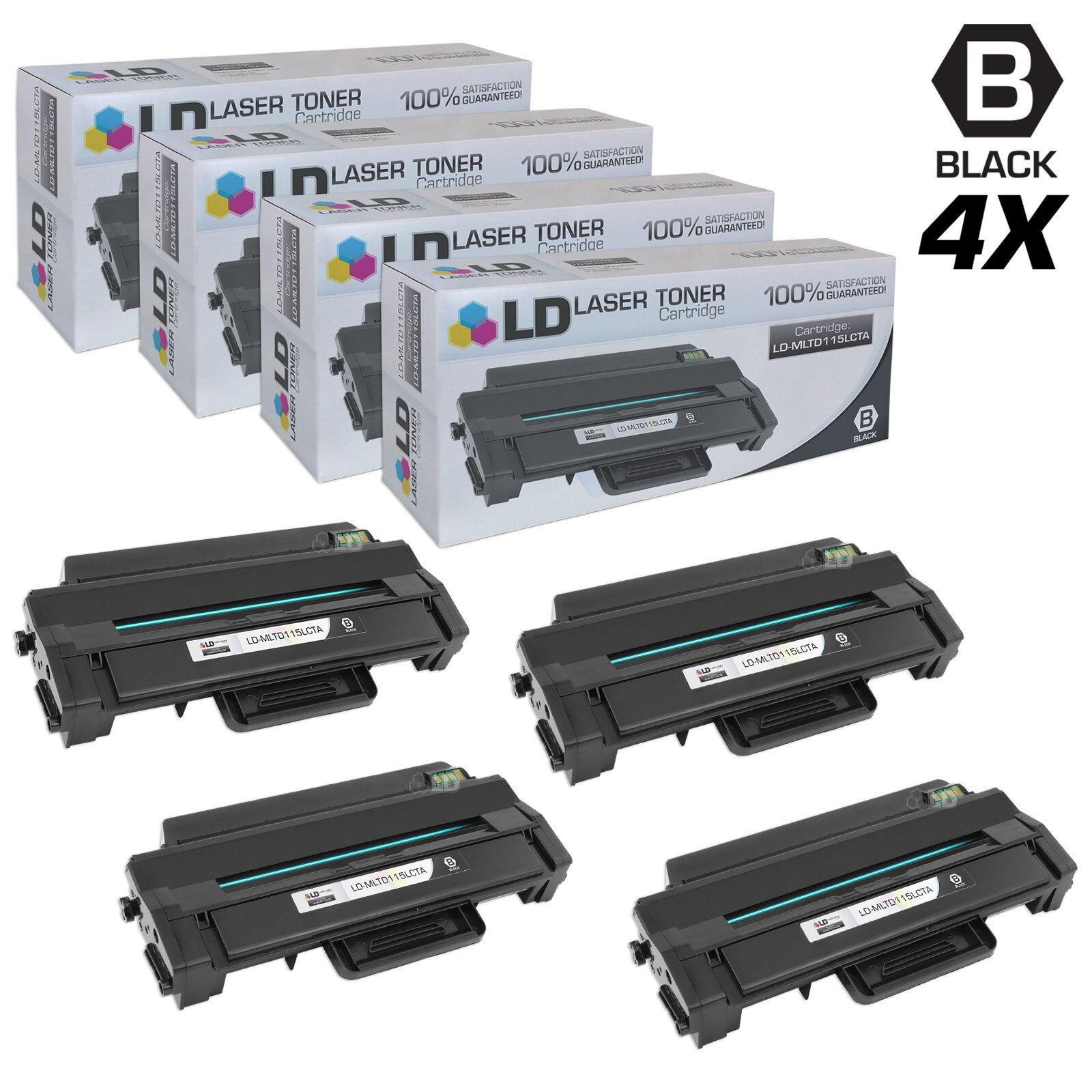LD 4PK MLT-D115L Black Toner Cartridge for Samsung SL-M2820DW SL-M2870FW M2830DW