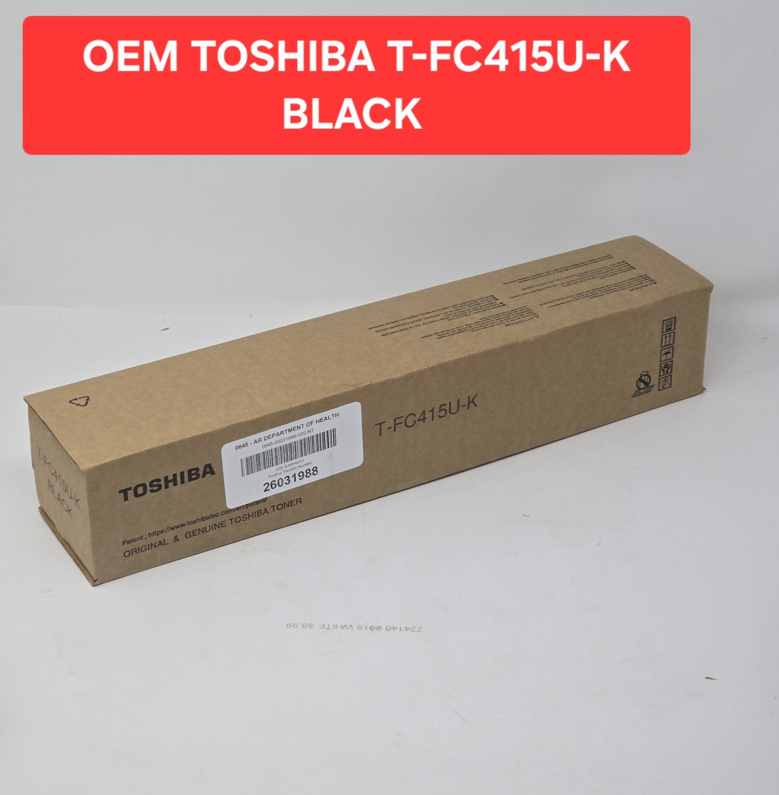 Genuine Toshiba T-FC415U-K Black Toner Cartridge