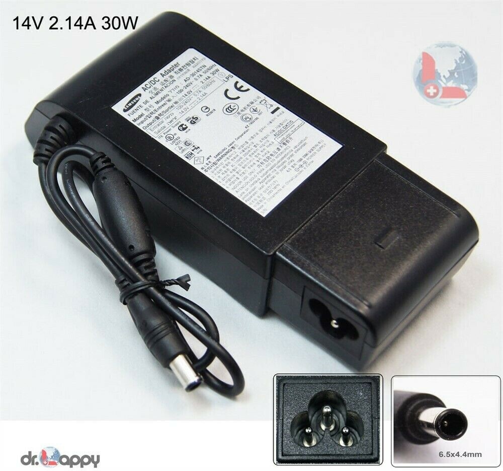 30W Power Adapter Charger for Samsung S20C300BL LCD Monitor S27A850D S24B37