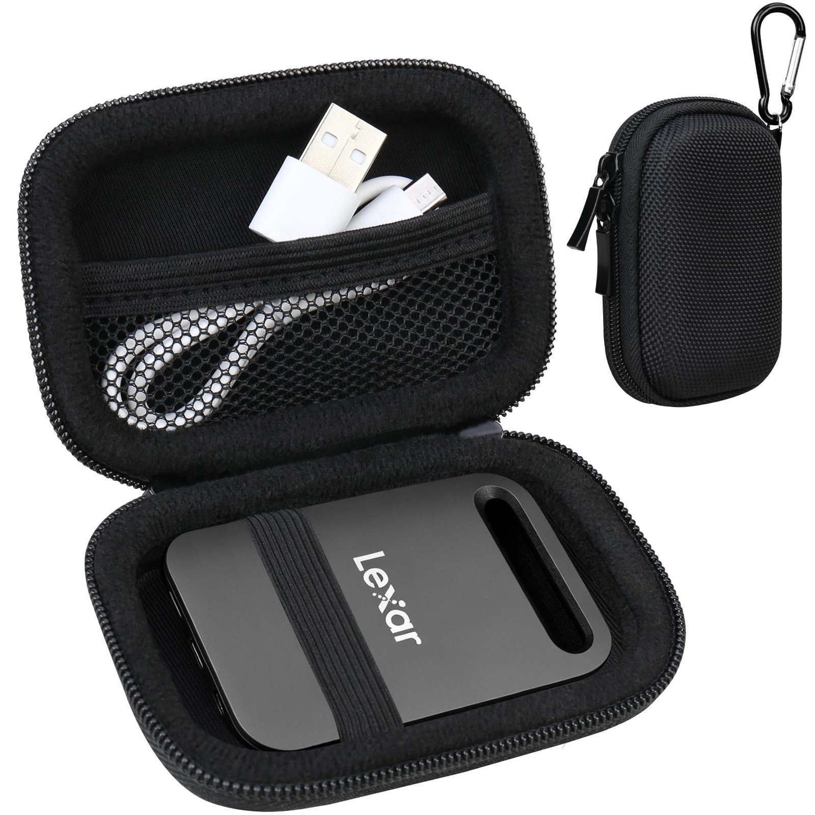 Lacdo Hard Carrying Case for Lexar Air Portable SSD External Solid Black
