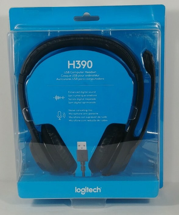 Logitech H390 USB Over-head Comfort Computer Headset w/noise-canceling Mic NIP