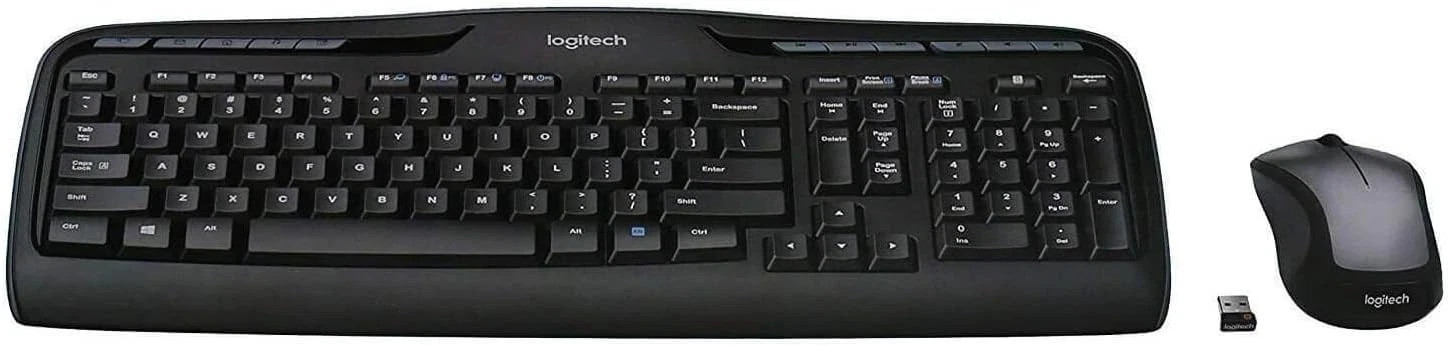 Logitech MK335 Quiet Wireless Keyboard and Mouse Combo, Black/Silver 920-008478