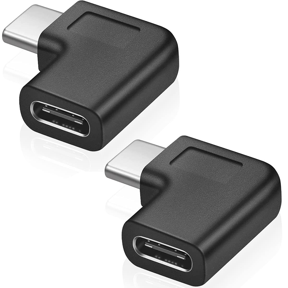USB Type-C Right Angle Adapter,2 Pack | 90 Degree, USB C Male to Female, Convert