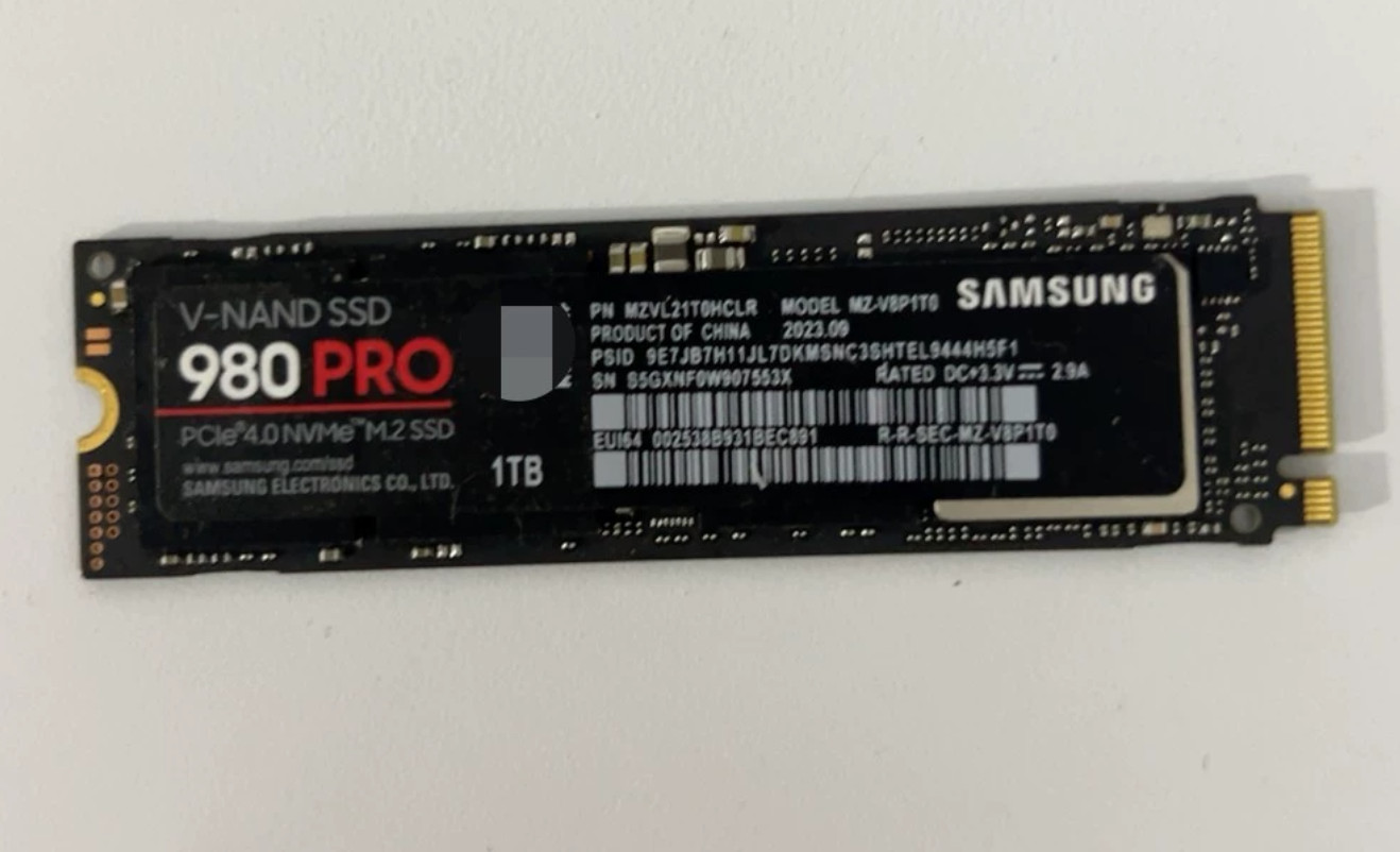 Samsung 980 PRO 1TB M.2 2280 NVMe PCIe4.0 x4 Internal SSD MZ‑V8P1T0BW