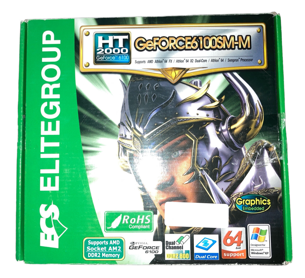 ECS HT2000 GeForce 6100SM-M (V1.0/1.0A) Motherboard with AM2 CPU socket with CPU
