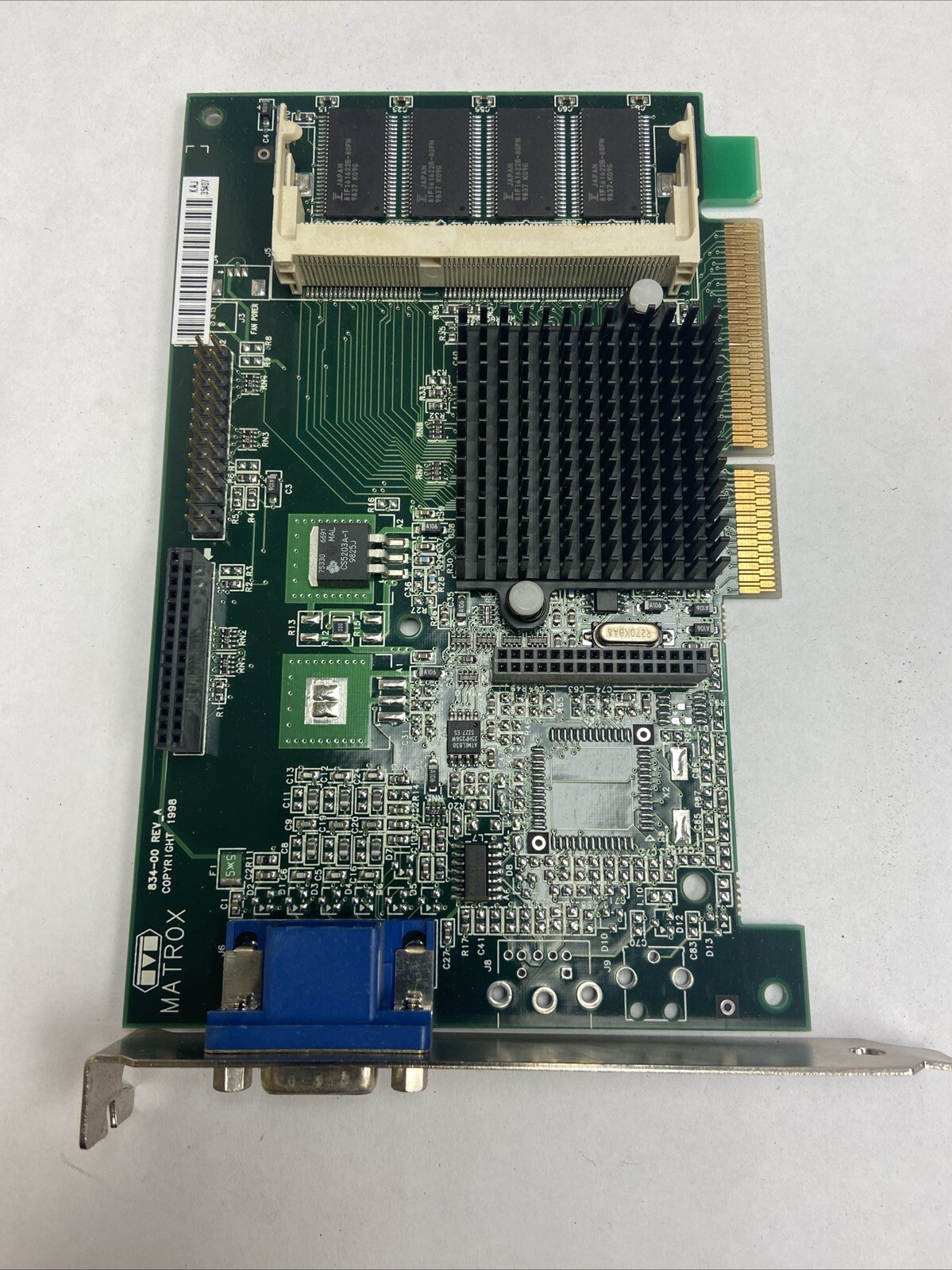 Matrox 834-00 Rev. A MGI G2+/MSDA/8BN/20 AGP Video Graphic Card-Tested