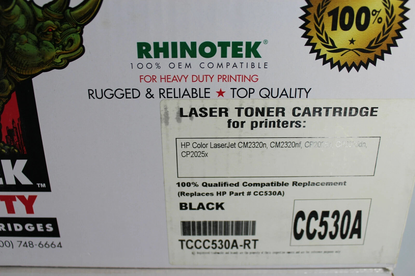 CC530A Rhinotek Heavy Duty Replacement Toner Cartridges  Black CM2320N CM2320NF