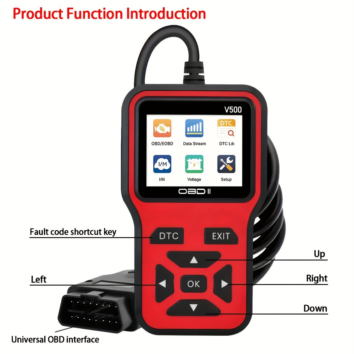 V500 OBD2 Scanner Diagnostic Tool for Car Code Reading & Repair