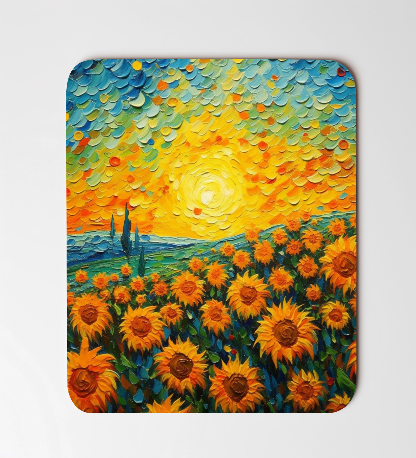 Field Full Of Sunflowers Mouse Pad 8"x9.5" Desk Mat Non Slip Rectangle Mousepad