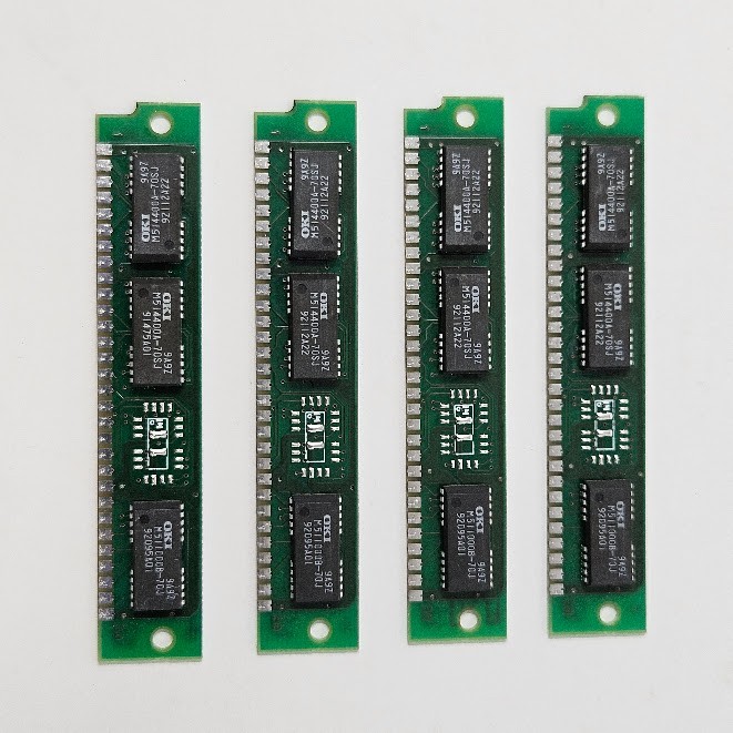 16MB (4x 4MB) 30-Pin SIMM Parity RAM Memory Set 70ns OKI Vintage 386 486 Mac