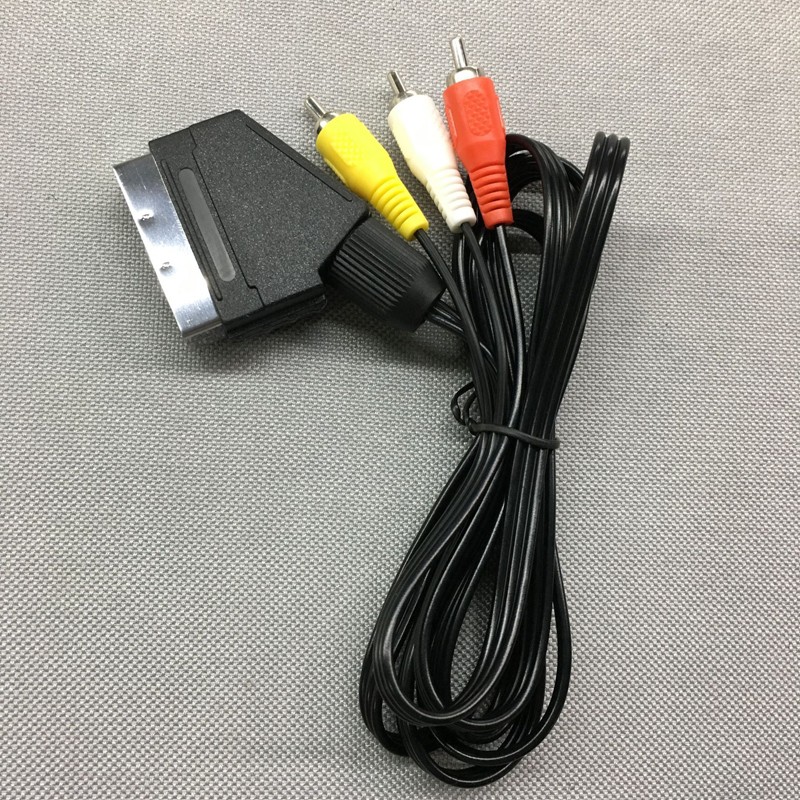 Cable Cord Scart to 3RCA Phono Male Composite AV Audio Video For TV/DVD 1.8m/6ft