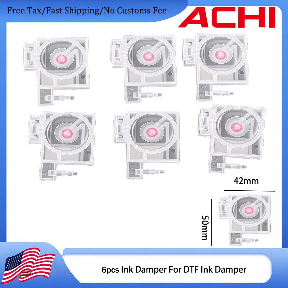 6pcs 42mm*50mm R1390/L1800/L800 Ink Dampers Ink Sac For ACHI A3/A4 DTF Printers
