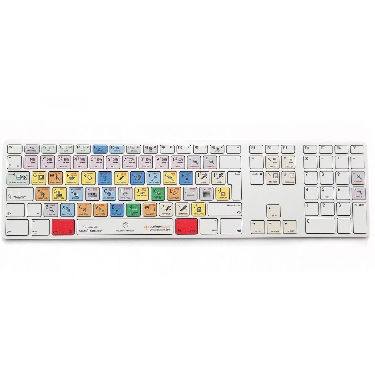 Editors Keys Dedicated Keyboard for Photoshop Apple Shortcut Wired Keyboard