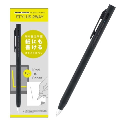 Zebra Stylus 2-Way 0.5mm Black Body Gel Pen iPad Paper Palm Rejection Japan