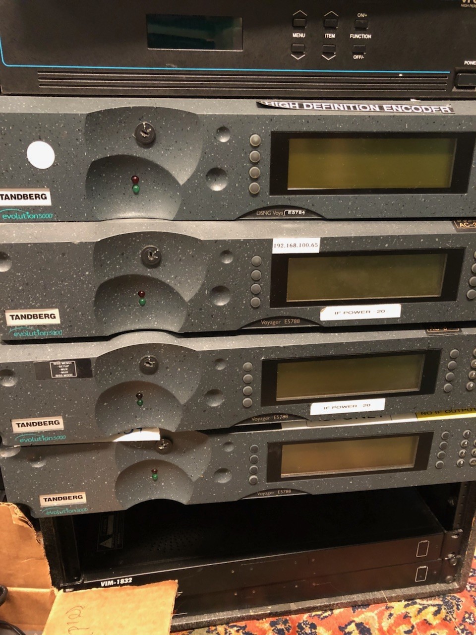 Tandberg E5 Evolution 5000 E5784 MPEG2 HD Encoder IF Modulator and  BISS Options