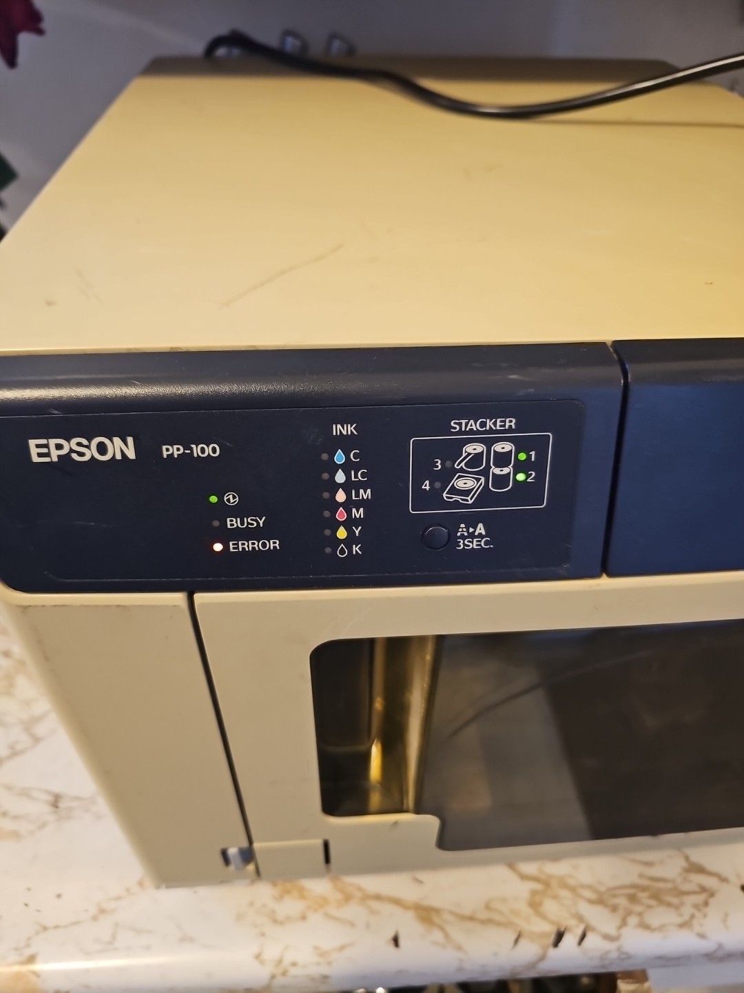 Epson Disc Producer PP-100 N131A Printer POWERS ON (missing 2 Stackers)