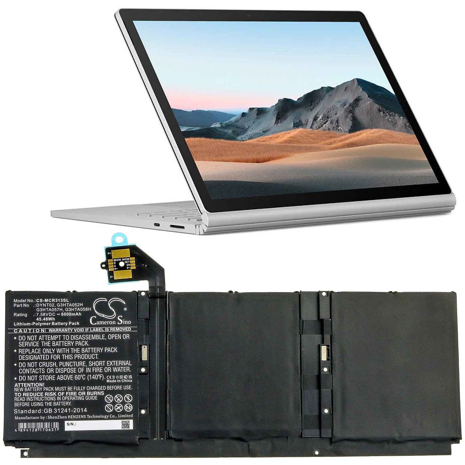 BATTERIE 6400mAh Type G3HTA052H DYNT02 G3HTA057H For Microsoft Surface Book 3