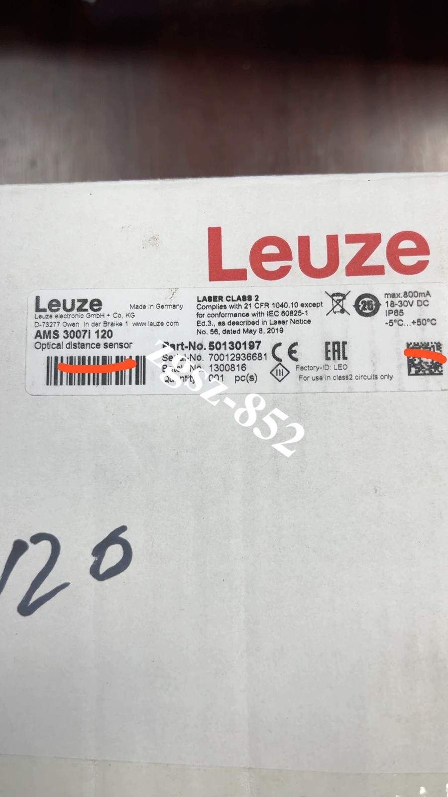 leuze AMS 3007i 120 New Fast Shipping FedEx or DHL