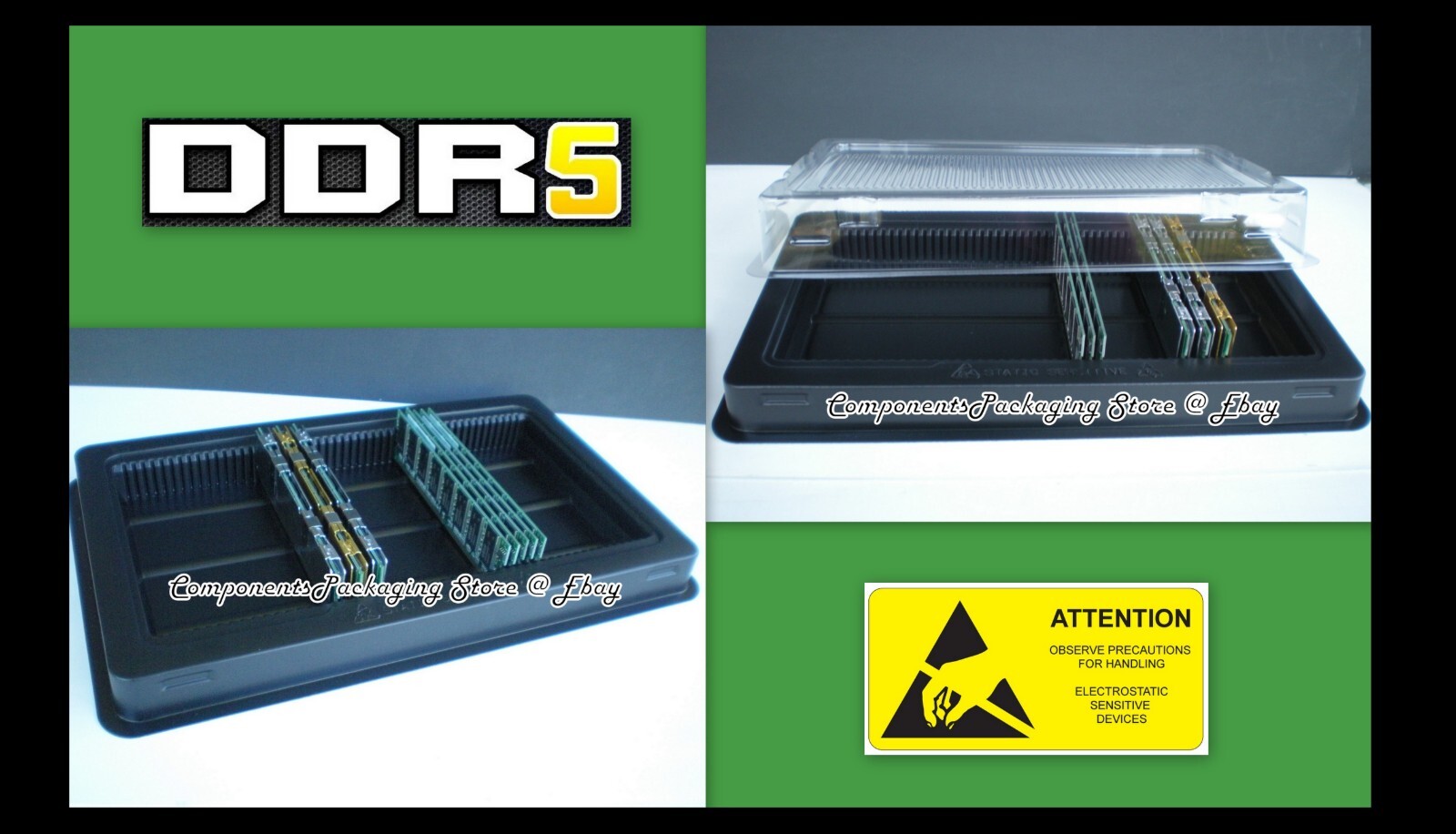 5 - DRAM Storage-Packaging Case for DDR DIMM Memory  Anti Static - Fits 250 -New