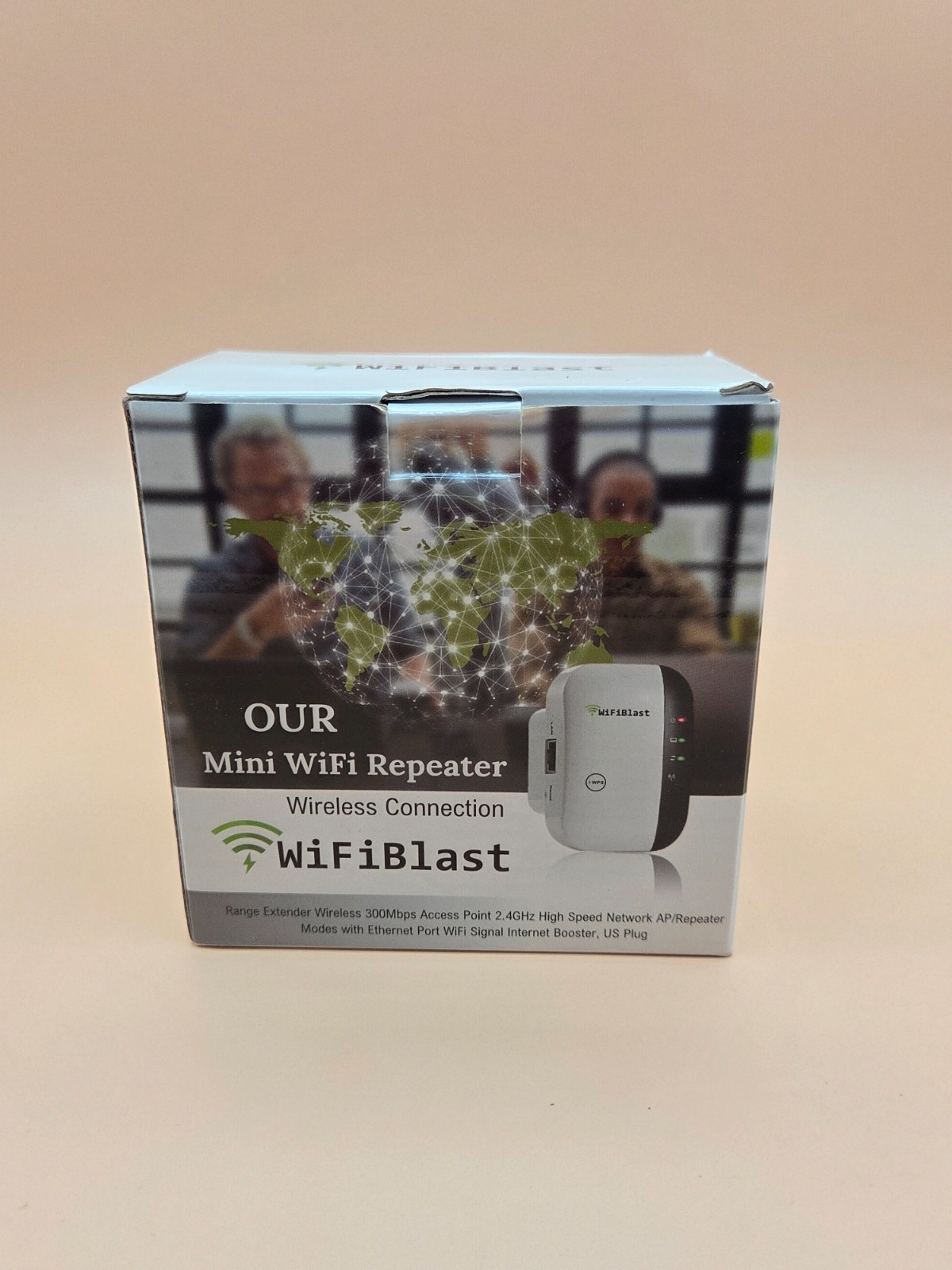 WiFiBlast Mini WiFi Repeater 300Mbps 2.4GHz Range Extender Open Box New