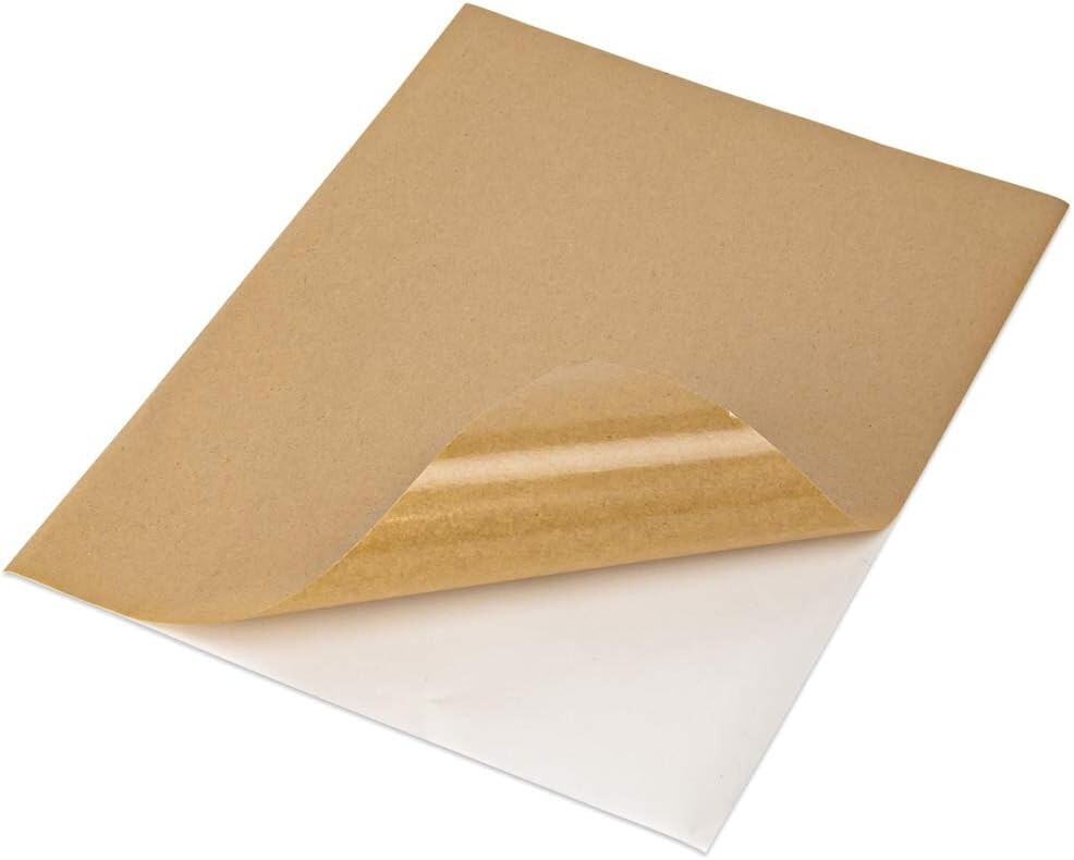 2000 Full Sheet Kraft Paper Sticker Paper, Printable Brown Labels, 8.5" x 11"
