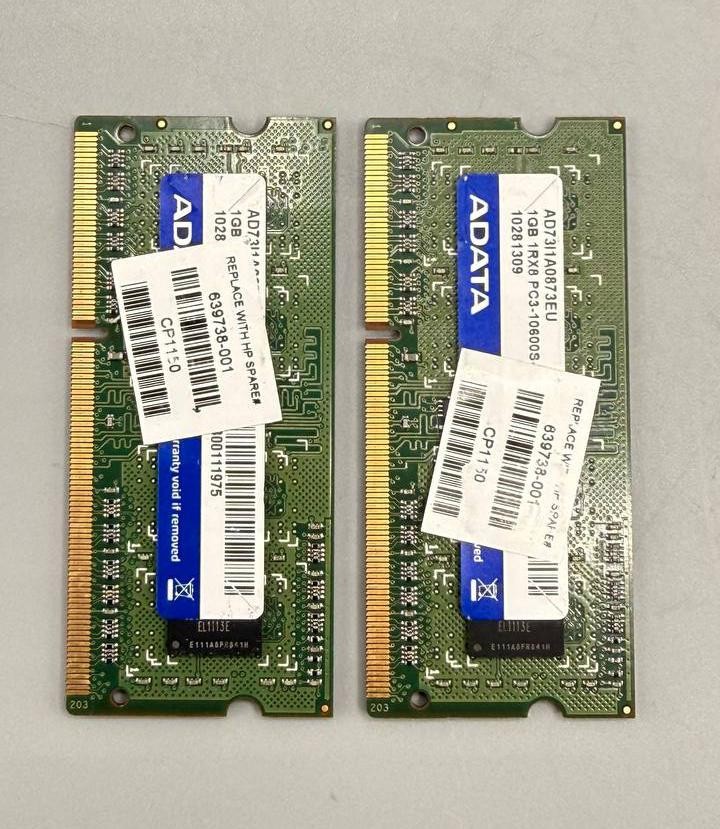 ADATA 2GB (2x1GB) DDR3 1333MHz Laptop RAM SO-DIMM AD73I1A0873EU