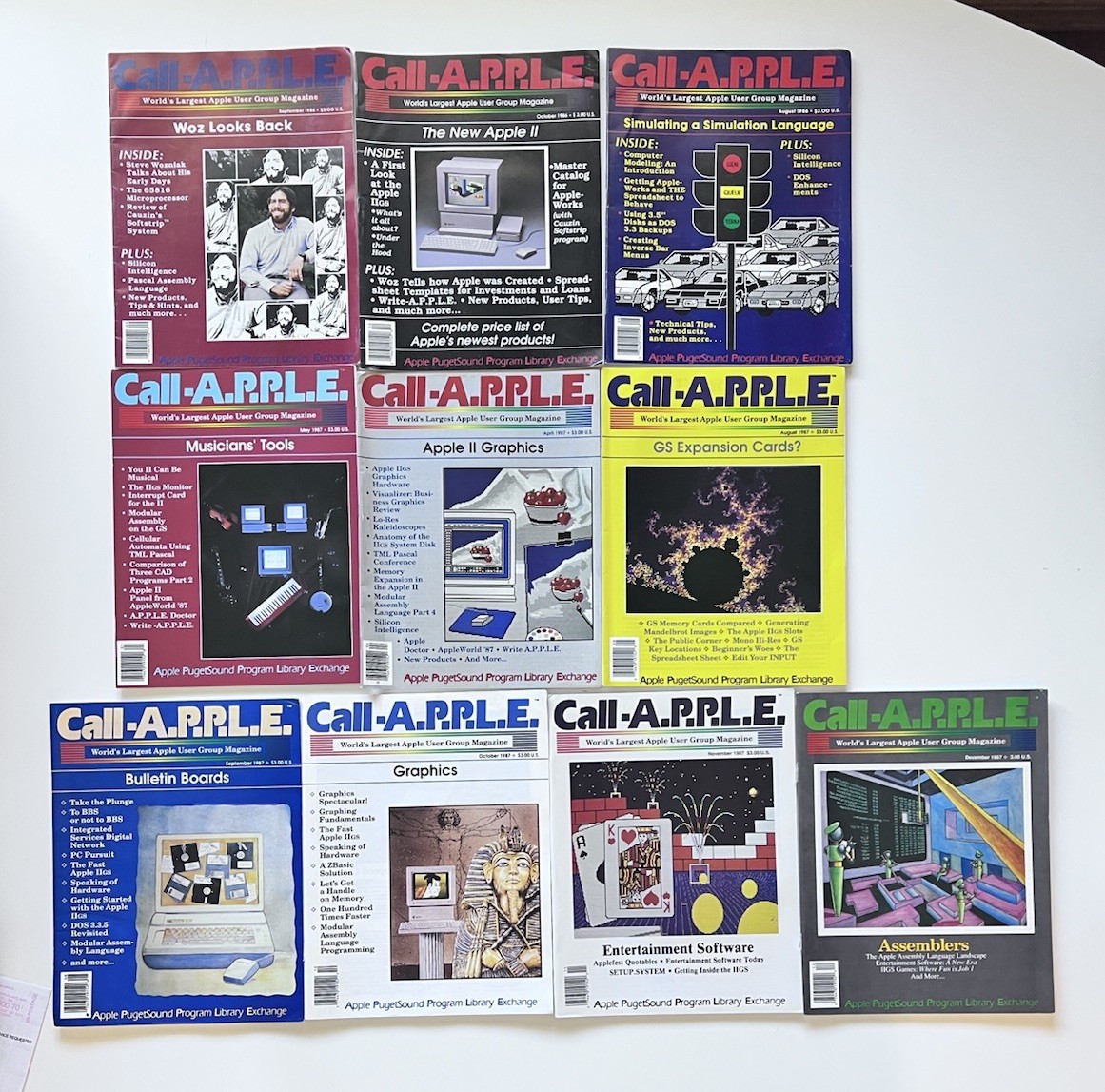 Lot 10 Issues Call A.P.P.L.E. 1986 1987 computer magazines Mac Apple Vintage
