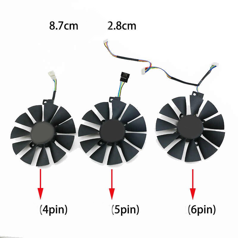 Set For ASUS RX580/480 GTX1080Ti/1080/1070Ti/1070/1060 Cooling fan 3-in-1