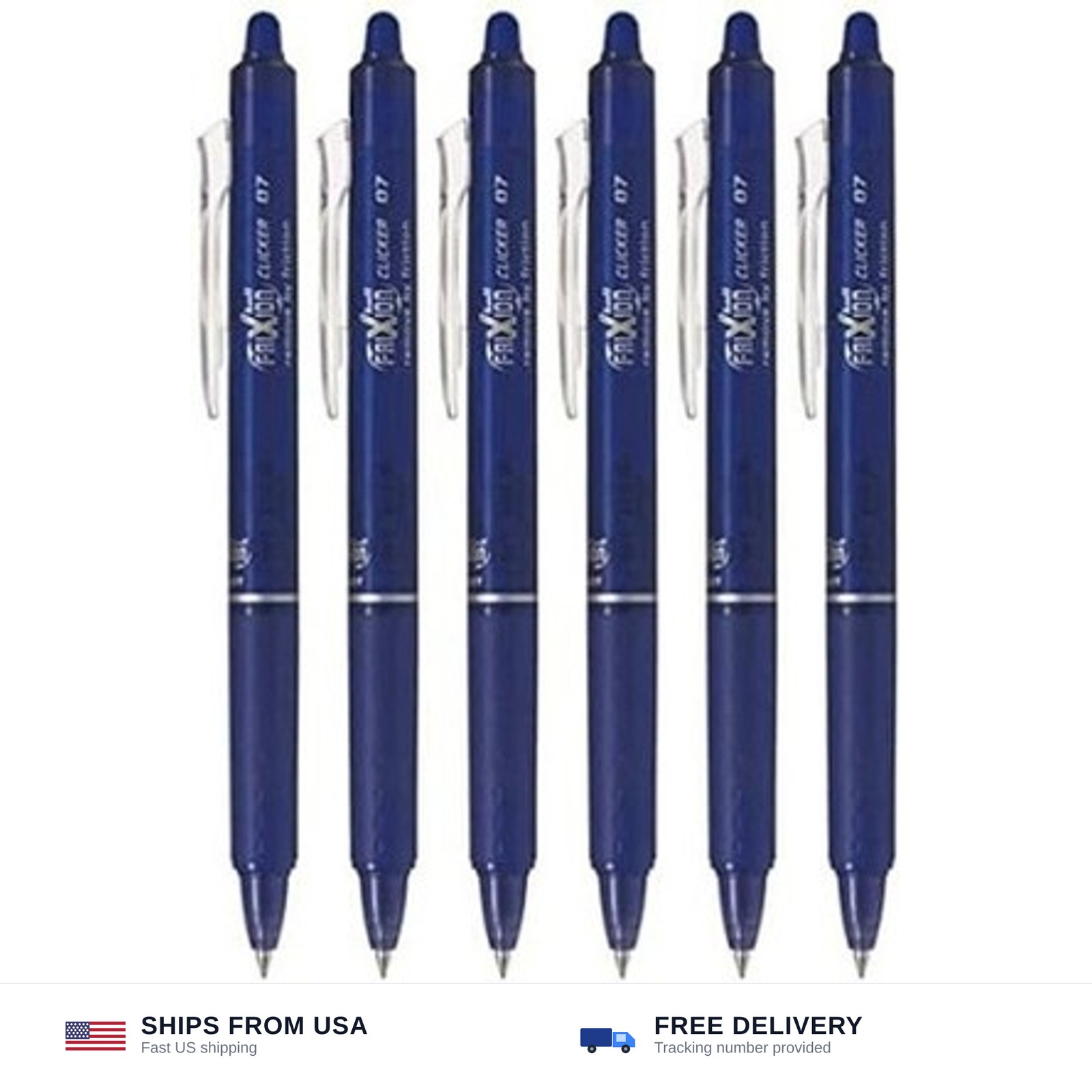 Pilot FriXion Ball Clicker Retractable Erasable Gel Pen, Fine Point, 0.7mm, B...
