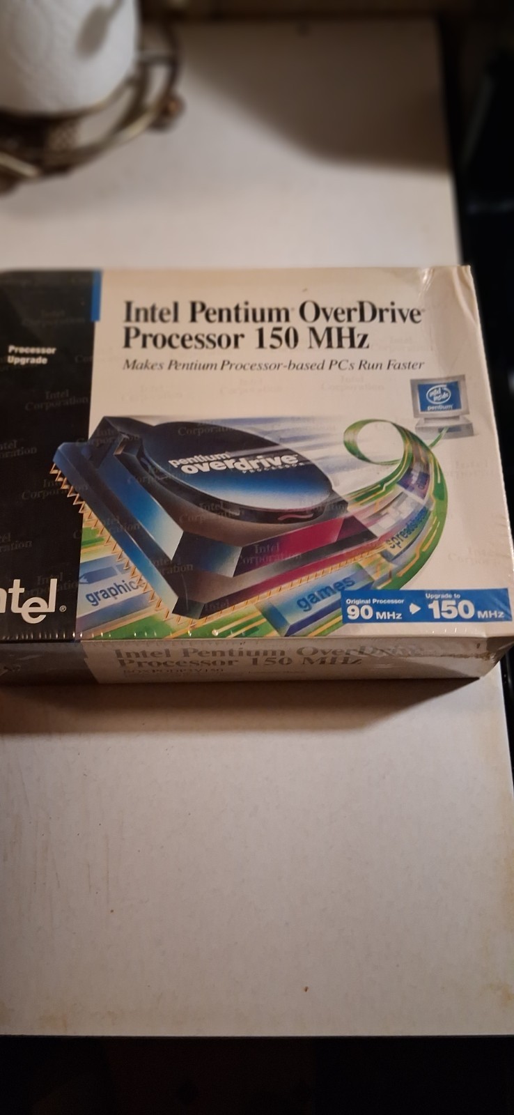 BOX INTEL PENTIUM OVERDRIVE 150 MHz CPU UPGRADE