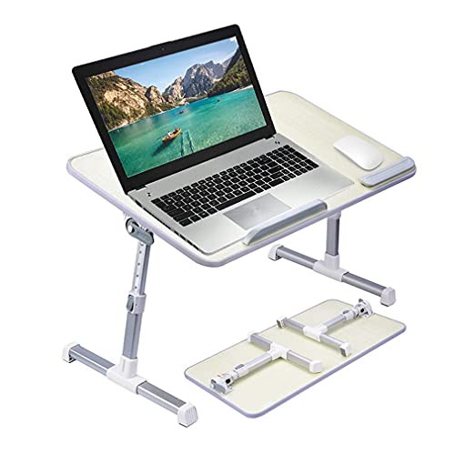 AMAZON BASICS PORTABLE FOLDABLE ADJUSTABLE LAPTOP STAND TRAY TABLE LAP -  CREAM
