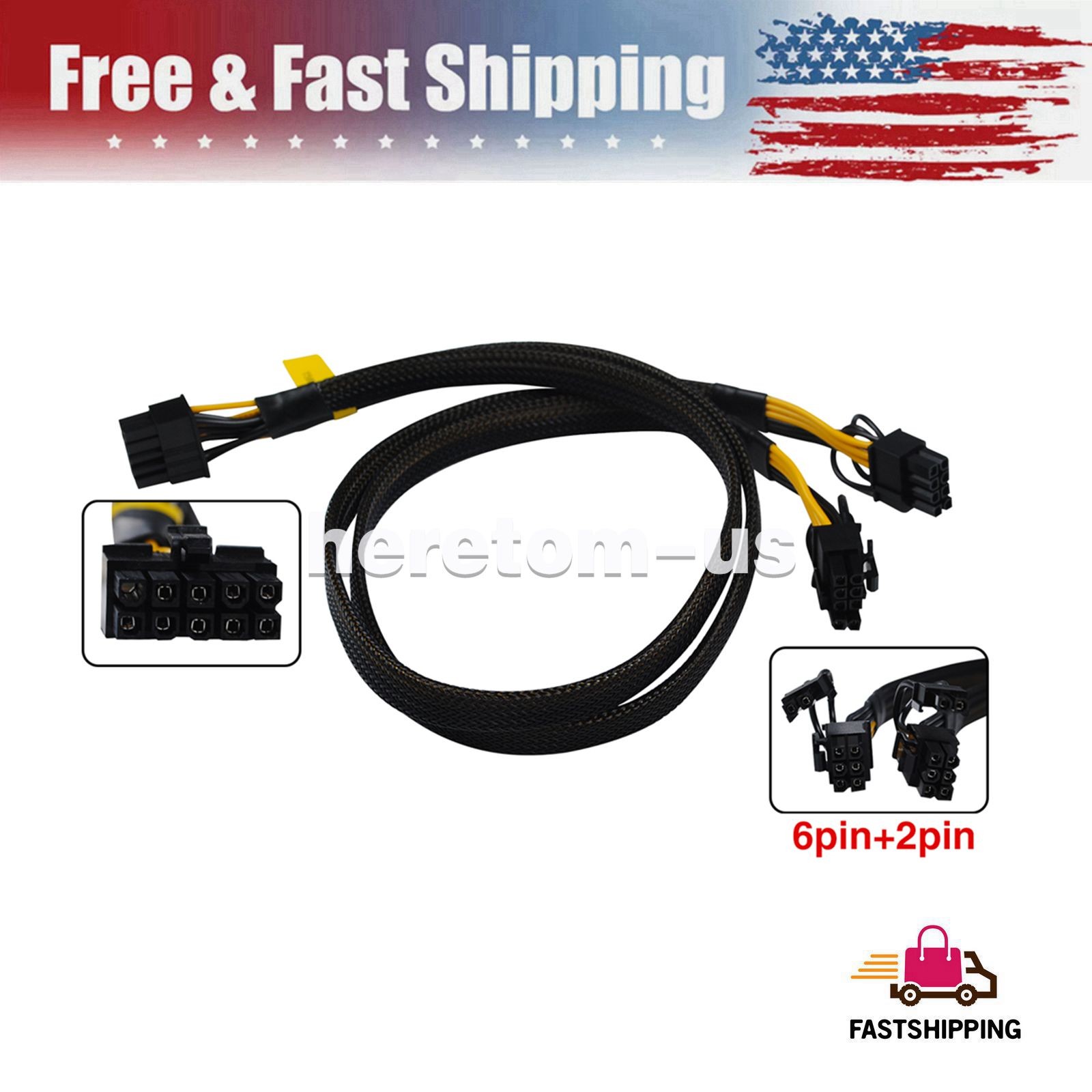 New 10pin to 8+8pin GPU Power Cable for DELL Precision T5810  T5820 T7920