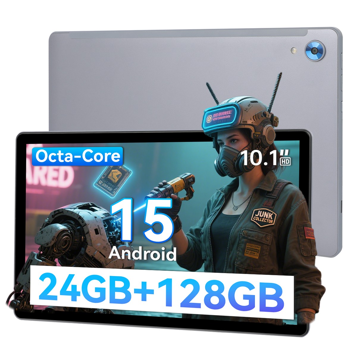 2025 10.1" Android 15 Tablet 24+128GB IPS Touchscreen Octa-core Processor Wi-Fi