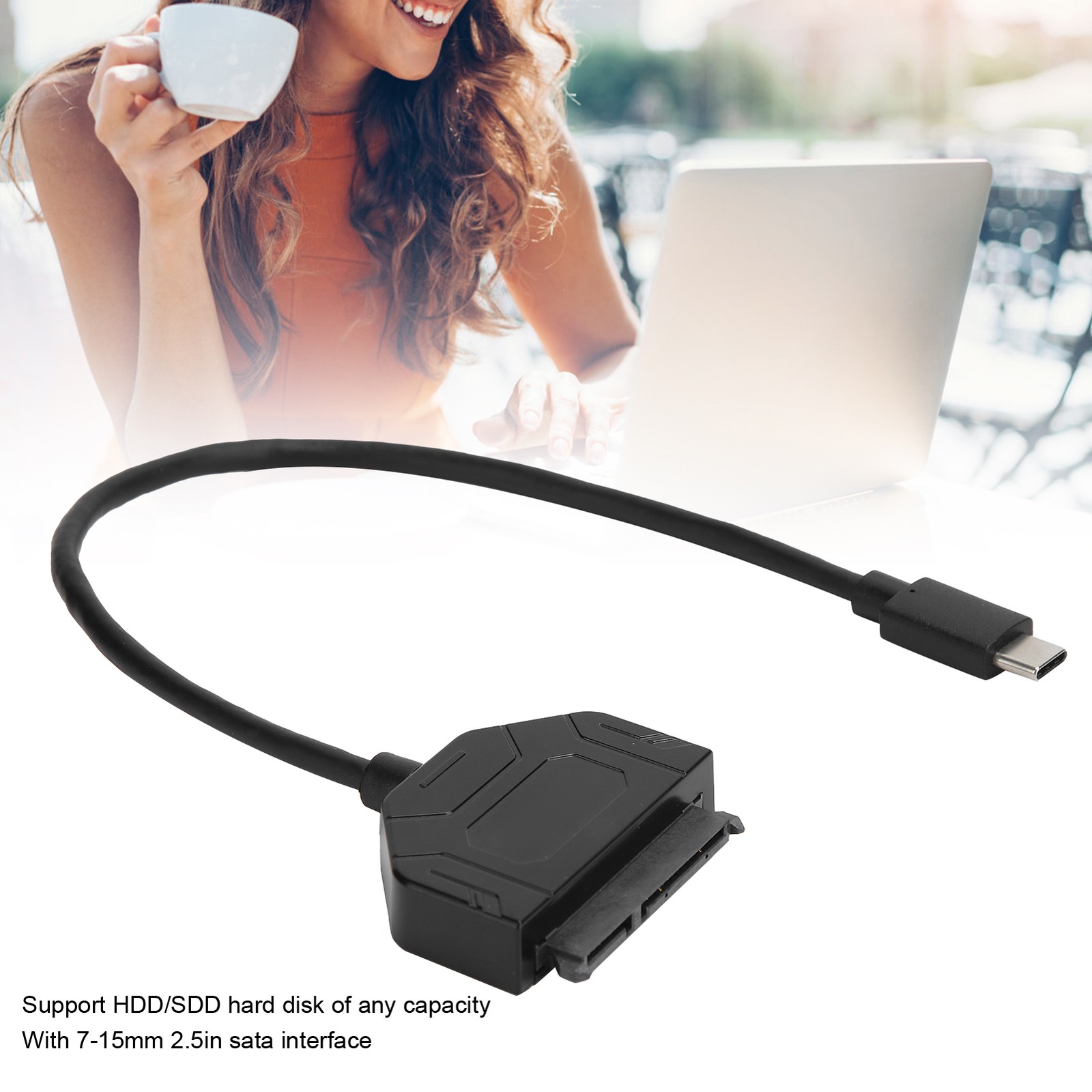 TypeC Adapter 2.5in USB 3.0 SSD HDD Hard Drive Cable Notebook Computer ILEF
