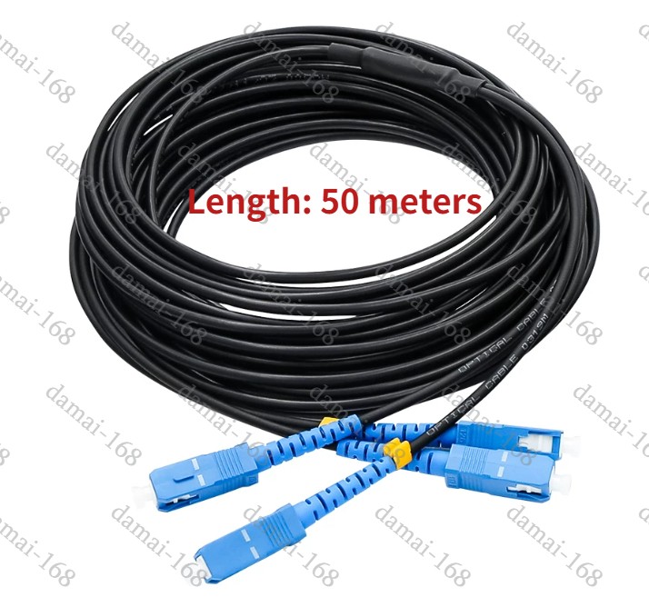 50M SC-SC UPC 9/125 Duplex Single-Mode Fiber Optic Patch Cord PVC Fiber Cable