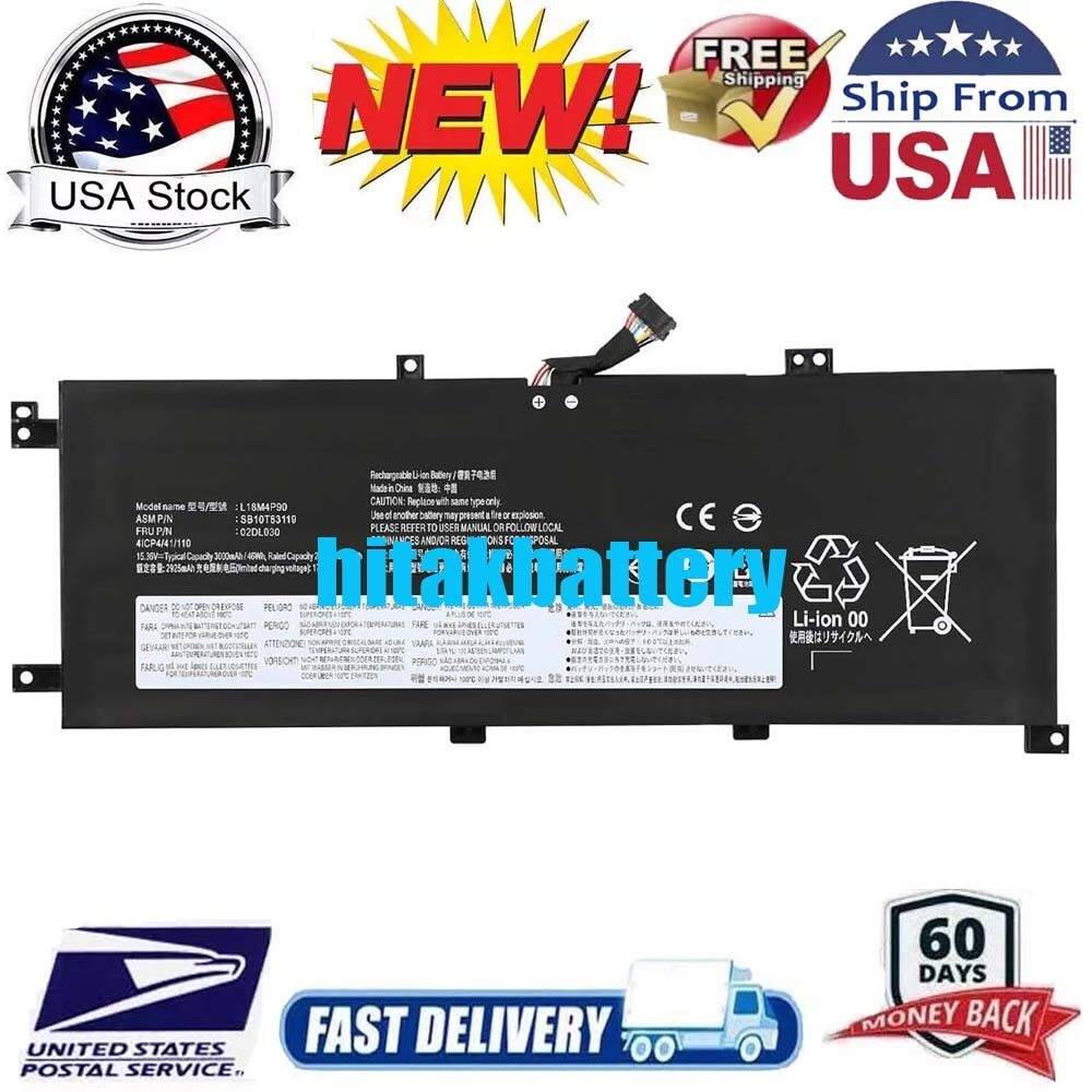 Battery For Lenovo SB10T83120 02DL031  L18M4P90 SB10T83176 5B10W13933 SB10T83119