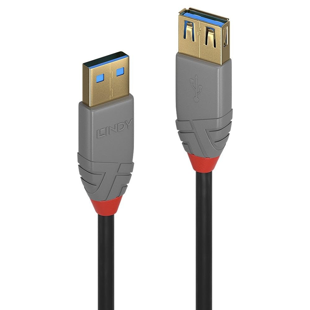 LINDY USB 3.2 Type A Extension Cable, Anthra Line - Black, 3m