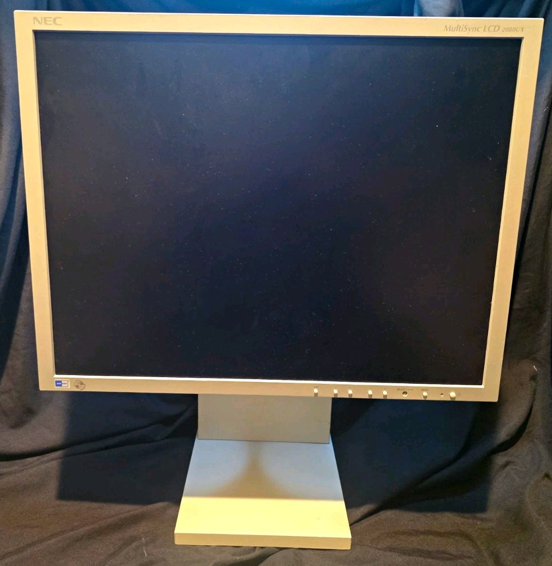 NEC MultiSync LCD2080UX 20.1" S-IPS LCD Monitor 1600x1200 DVI VGA Tested