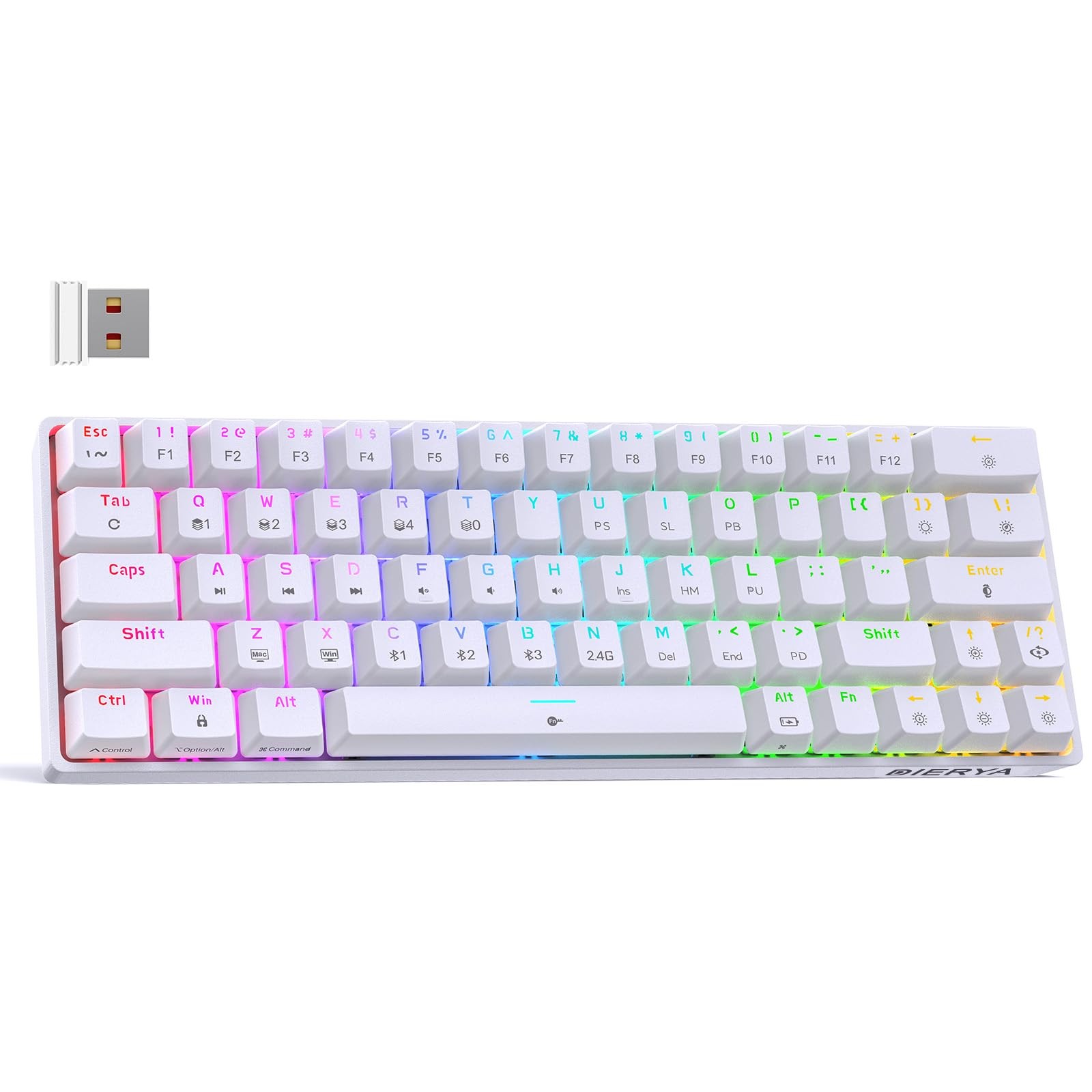 DK63 60% Wireless Mechanical Gaming Keyboard | Bluetooth/2.4G/Wired | Backlit