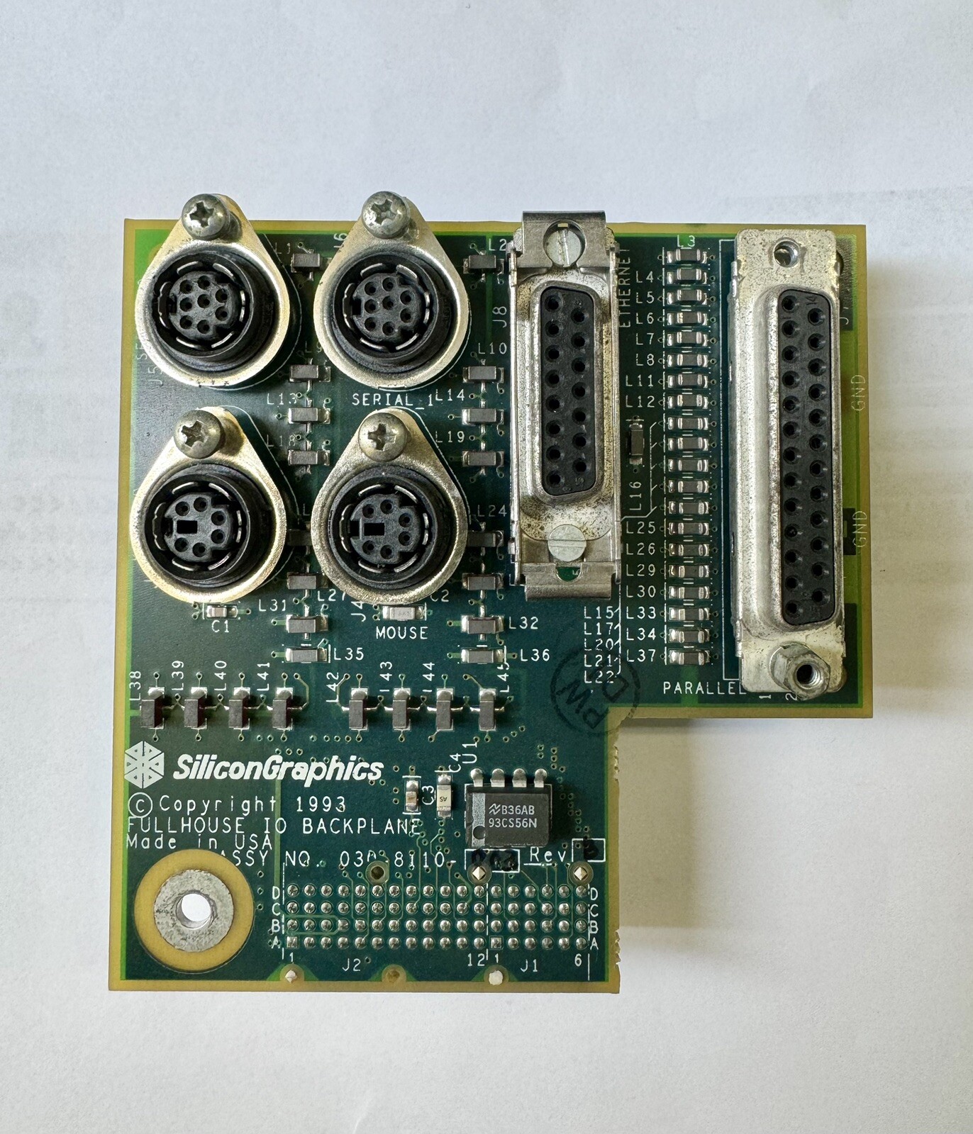 Silicon Graphics SGI Indigo2 Teal Impact Port I/O Card Ps2 Serial Parallel
