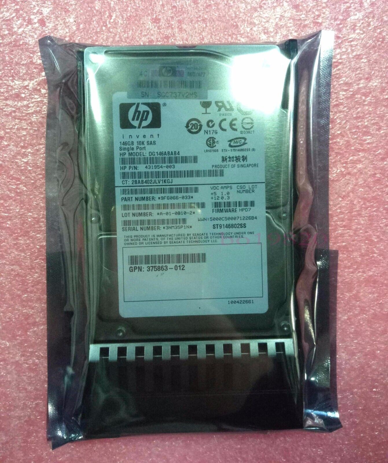 FIT FOR HP 146gb10k SAS SFF 2.5" Hot Plug Drive 431958-b21 432320-001 430165-003