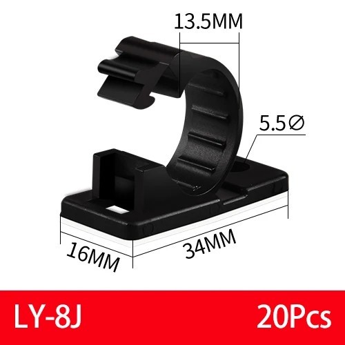 20PCS Self Adhesive Cable Clips Wire Holder Organizer Desk Cord Clamp