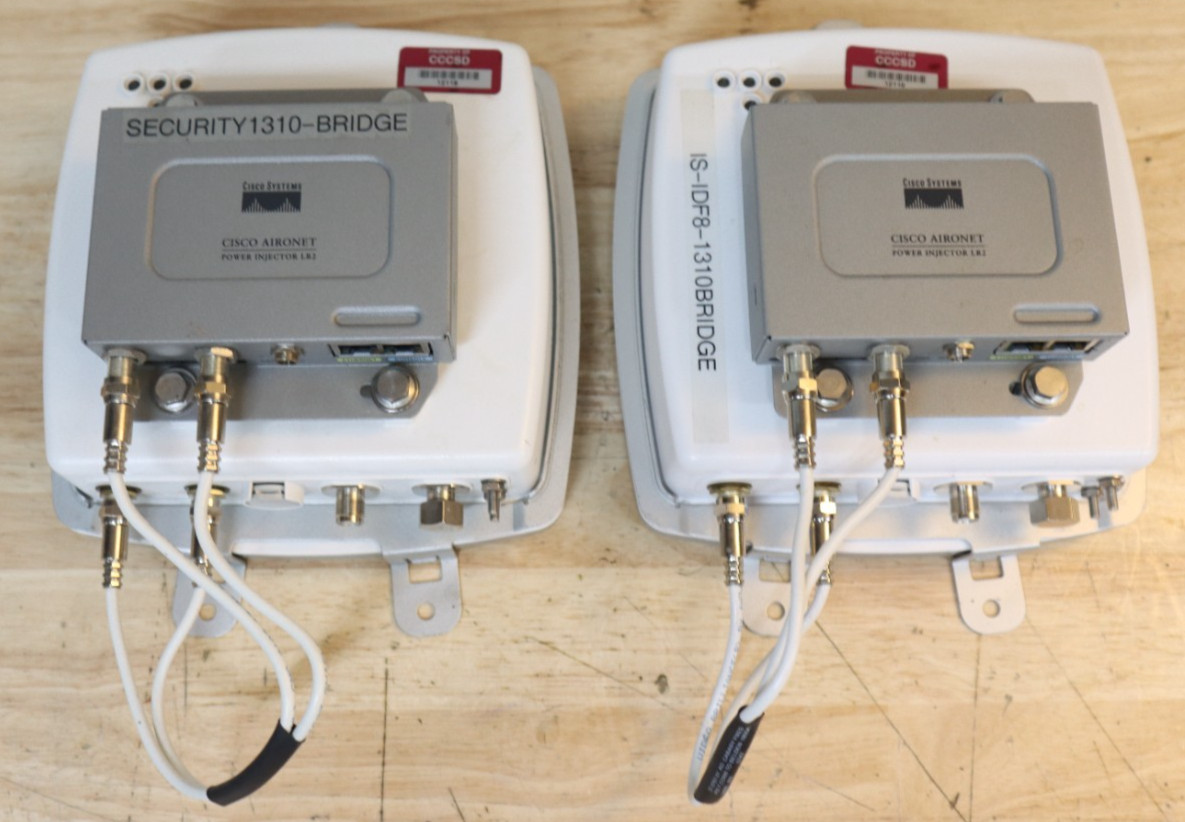 x2 Cisco Aironet AIR-BR1310G-A-K9-R 2.4 GHz Long-Range AP Bridge w/ Injectors US