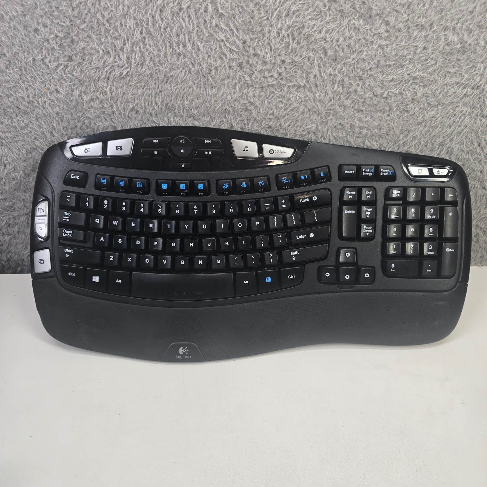 Logitech K350 Wireless Keyboard Ergonomic Wave Black Y-RBN90 NO DONGLE