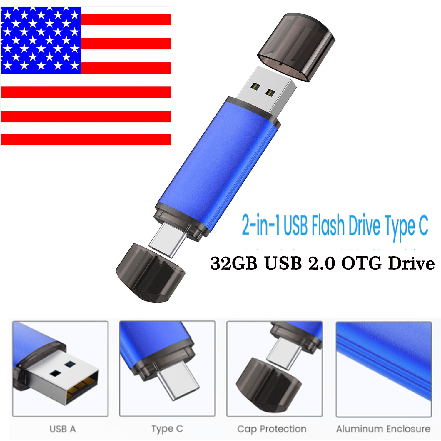 32GB Type C To USB 2.0 Flash Drive Pen Drive OTG Pen Drive For Phone/Mac/Tablet