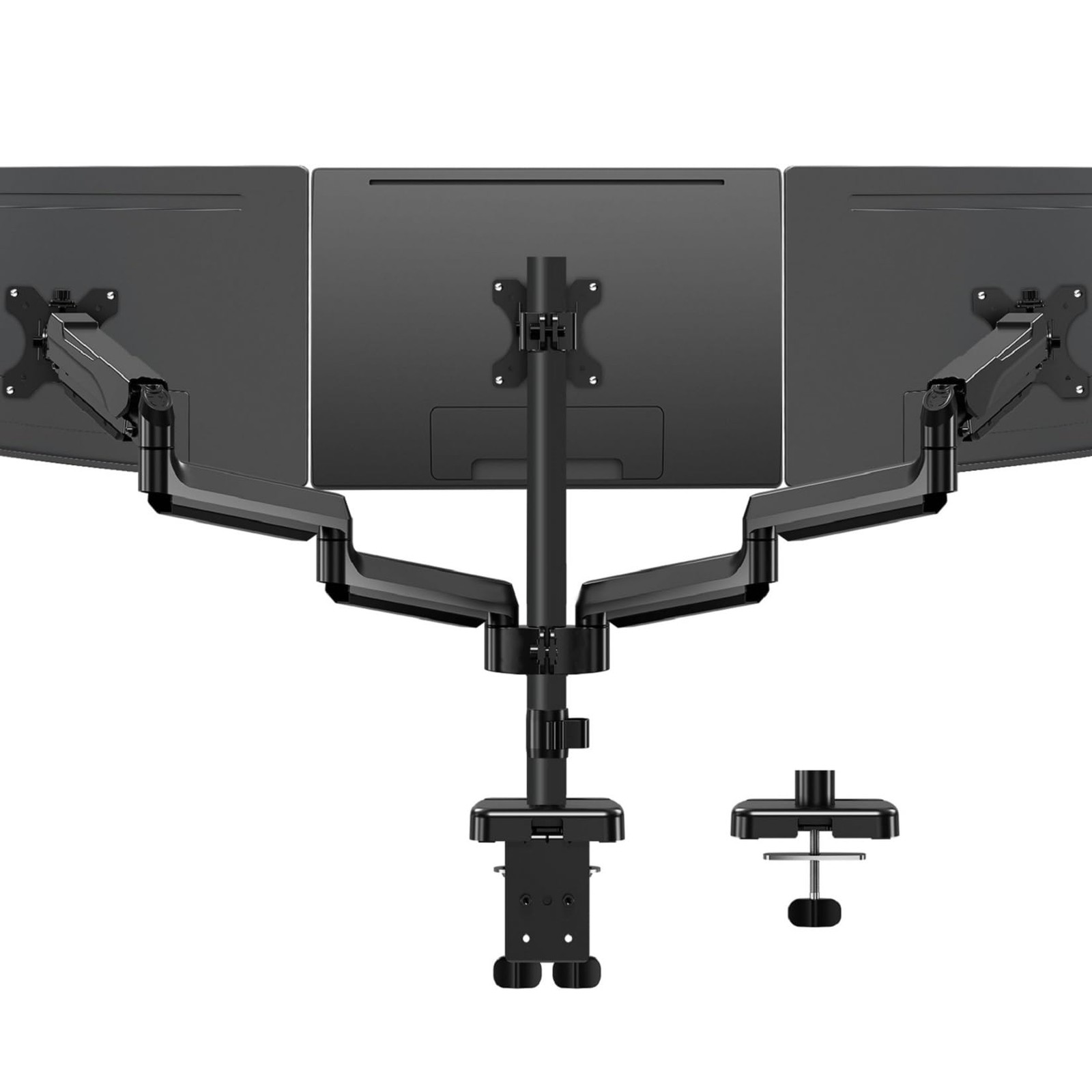 MOUNTUP Triple Monitor Mount for 17-32 inch Screens, Full Triple, Black